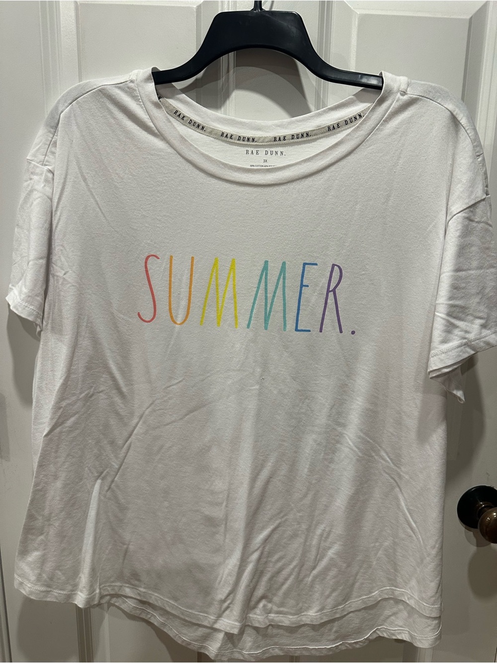 Rae Dunn 3X Summer Top White Shirt - Picture 2 of 4